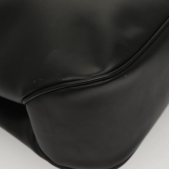 Salvatore Ferragamo Vala Shoulder Bag Enamel Black Gold Auth 135986