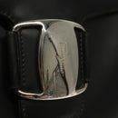Salvatore Ferragamo Vala Shoulder Bag Enamel Black Gold Auth 135986-17