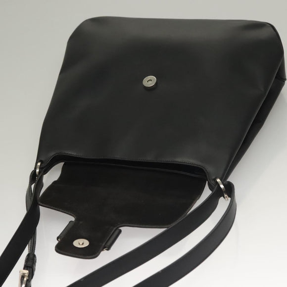 Salvatore Ferragamo Vala Shoulder Bag Enamel Black Gold Auth 135986