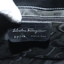 Salvatore Ferragamo Vala Shoulder Bag Enamel Black Gold Auth 135986-12