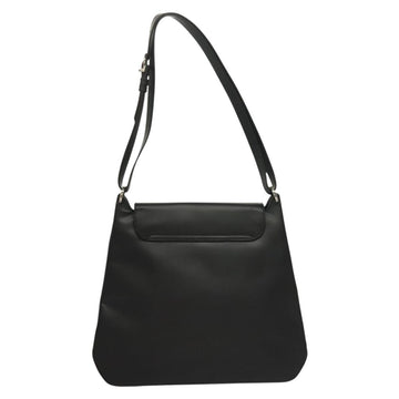 Salvatore Ferragamo Vala Shoulder Bag Enamel Black Gold Auth 135986 - 0