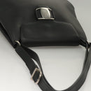 Salvatore Ferragamo Vala Shoulder Bag Enamel Black Gold Auth 135986-6