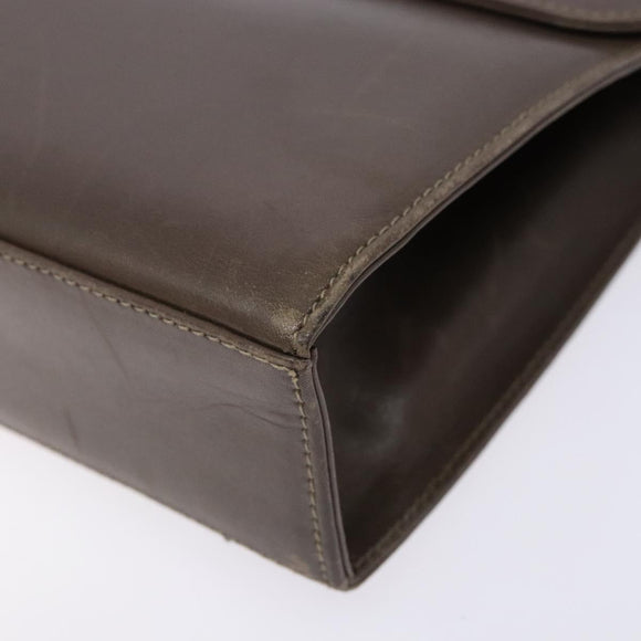 Salvatore Ferragamo Gancini Shoulder Bag Leather Brown Silver Auth 135987