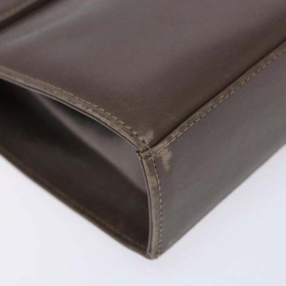 Salvatore Ferragamo Gancini Shoulder Bag Leather Brown Silver Auth 135987