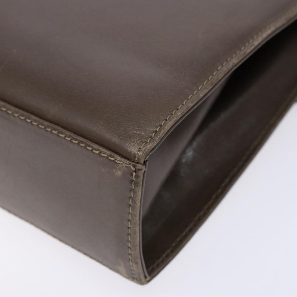 Salvatore Ferragamo Gancini Shoulder Bag Leather Brown Silver Auth 135987