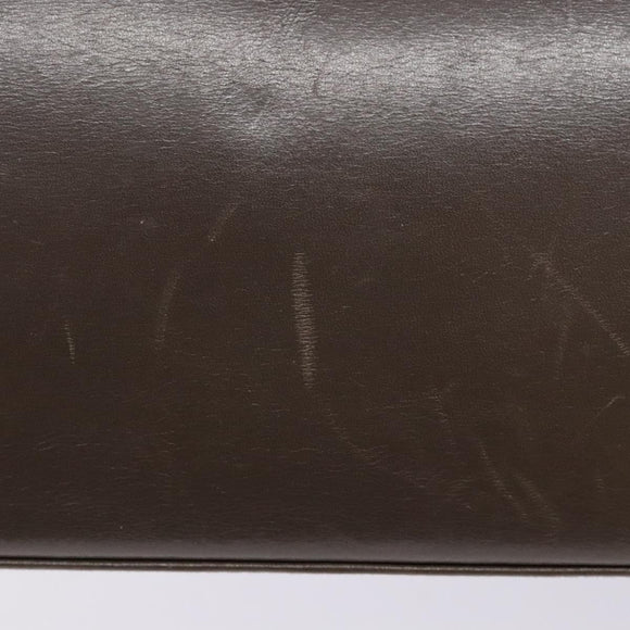 Salvatore Ferragamo Gancini Shoulder Bag Leather Brown Silver Auth 135987