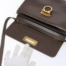 Salvatore Ferragamo Gancini Shoulder Bag Leather Brown Silver Auth 135987-18