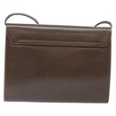 Salvatore Ferragamo Gancini Shoulder Bag Leather Brown Silver Auth 135987-2