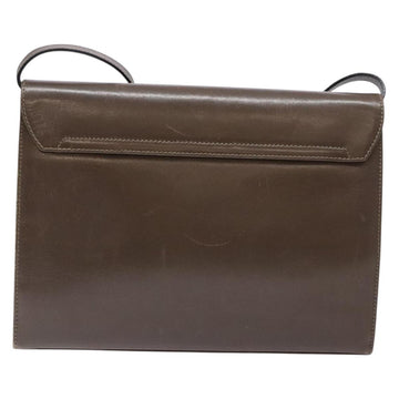 Salvatore Ferragamo Gancini Shoulder Bag Leather Brown Silver Auth 135987 - 0