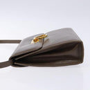 Salvatore Ferragamo Gancini Shoulder Bag Leather Brown Silver Auth 135987-4