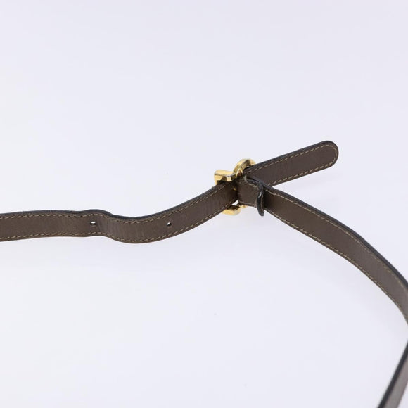 Salvatore Ferragamo Gancini Shoulder Bag Leather Brown Silver Auth 135987