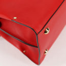 Salvatore Ferragamo Gancini Hand Bag Leather Red Gold Auth 135989V-12