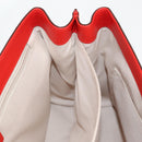 Salvatore Ferragamo Gancini Hand Bag Leather Red Gold Auth 135989V-18