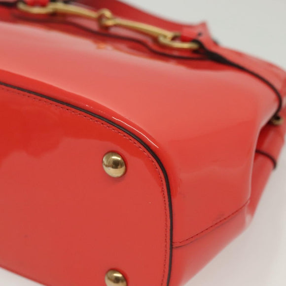 GUCCI Hand Bag Enamel 2way Red Gold 371925 Auth 135992