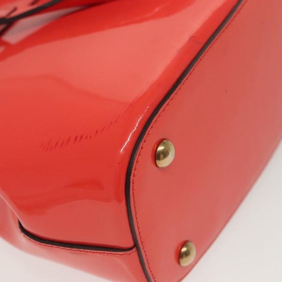 GUCCI Hand Bag Enamel 2way Red Gold 371925 Auth 135992