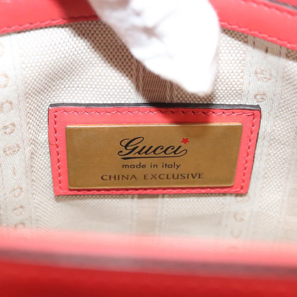 GUCCI Hand Bag Enamel 2way Red Gold 371925 Auth 135992