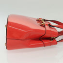 GUCCI Hand Bag Enamel 2way Red Gold 371925 Auth 135992-4