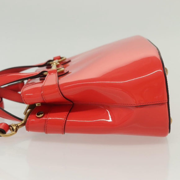GUCCI Hand Bag Enamel 2way Red Gold 371925 Auth 135992
