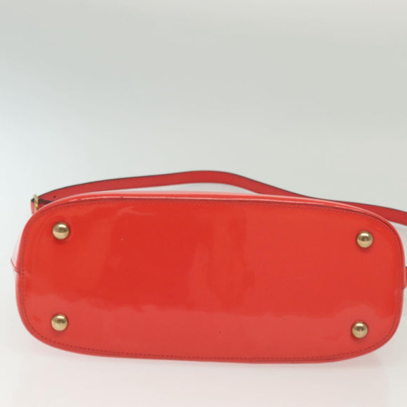 GUCCI Hand Bag Enamel 2way Red Gold 371925 Auth 135992