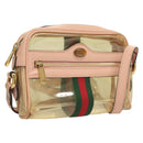 GUCCI Web Sherry Line Shoulder Bag Vinyl Clear Red Green 517350 Auth 135994-1