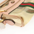 GUCCI Web Sherry Line Shoulder Bag Vinyl Clear Red Green 517350 Auth 135994-9