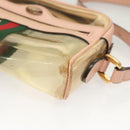 GUCCI Web Sherry Line Shoulder Bag Vinyl Clear Red Green 517350 Auth 135994-14