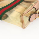 GUCCI Web Sherry Line Shoulder Bag Vinyl Clear Red Green 517350 Auth 135994-16