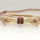 GUCCI Web Sherry Line Shoulder Bag Vinyl Clear Red Green 517350 Auth 135994-5