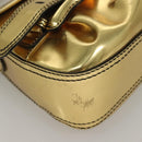 FENDI Chain Shoulder Bag Leather Gold Auth 135997-9