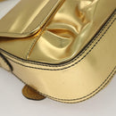 FENDI Chain Shoulder Bag Leather Gold Auth 135997-15