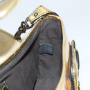 FENDI Chain Shoulder Bag Leather Gold Auth 135997-20