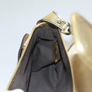 FENDI Chain Shoulder Bag Leather Gold Auth 135997-21
