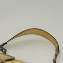 FENDI Chain Shoulder Bag Leather Gold Auth 135997-8