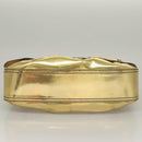 FENDI Chain Shoulder Bag Leather Gold Auth 135997-5