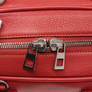 LOEWE Amazona 28 Anagram Hand Bag Leather 2way Red Silver Auth 135998-18