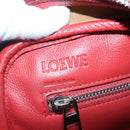 LOEWE Amazona 28 Anagram Hand Bag Leather 2way Red Silver Auth 135998-19