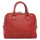 LOEWE Amazona 28 Anagram Hand Bag Leather 2way Red Silver Auth 135998-13