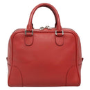 LOEWE Amazona 28 Anagram Hand Bag Leather 2way Red Silver Auth 135998-2