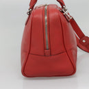 LOEWE Amazona 28 Anagram Hand Bag Leather 2way Red Silver Auth 135998-3