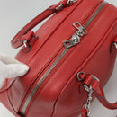 LOEWE Amazona 28 Anagram Hand Bag Leather 2way Red Silver Auth 135998-6
