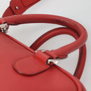 LOEWE Amazona 28 Anagram Hand Bag Leather 2way Red Silver Auth 135998-8