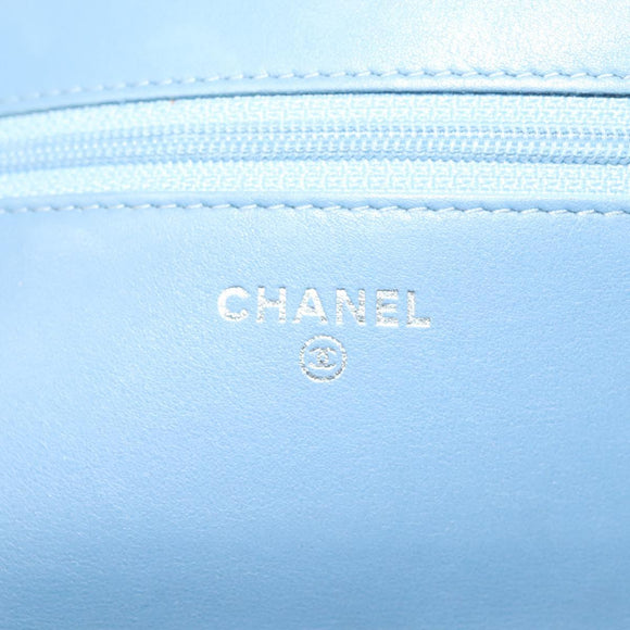 CHANEL Matelasse Chain Shoulder Bag Enamel Leather Green CC Auth 135999