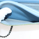 CHANEL Matelasse Chain Shoulder Bag Enamel Leather Green CC Auth 135999-25