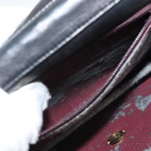 CHANEL Matelasse Chain Shoulder Bag Lamb Skin Black Gold CC Auth 136000