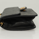 CHANEL Matelasse Chain Shoulder Bag Lamb Skin Black Gold CC Auth 136000-4