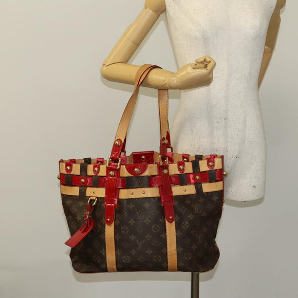 LOUIS VUITTON Monogram Ruby Sarina MM Tote Bag Red M95611 LV Auth 136007