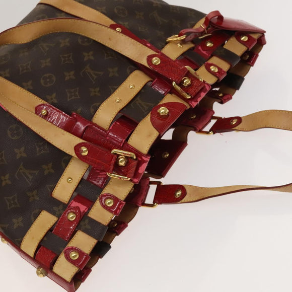 LOUIS VUITTON Monogram Ruby Sarina MM Tote Bag Red M95611 LV Auth 136007