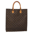 LOUIS VUITTON Monogram Sac Plat Hand Bag M51140 LV Auth 136014-1