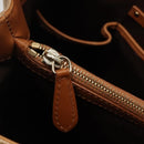 CELINE Tote Bag Canvas Leather Beige Brown gold Auth 136020-17