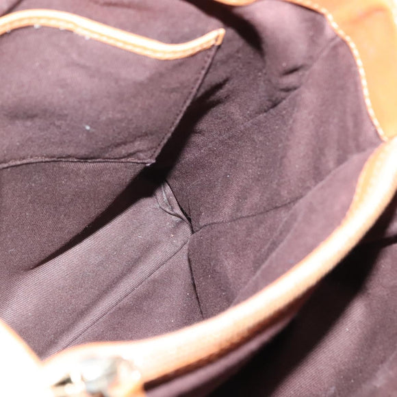 CELINE Tote Bag Canvas Leather Beige Brown gold Auth 136020